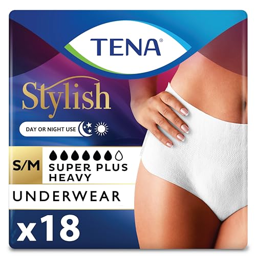 Image of TENA Stylish White Super Plus Incontinence Underwear Women S /M 29-40in 18ct
