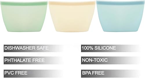 Miniatura 2 de PandaEar Paquete de 3 bolsas reutilizables de silicona para almacenamiento de alimentos, bolsas de bocadillos para sándwich, a prueba de fugas, sin