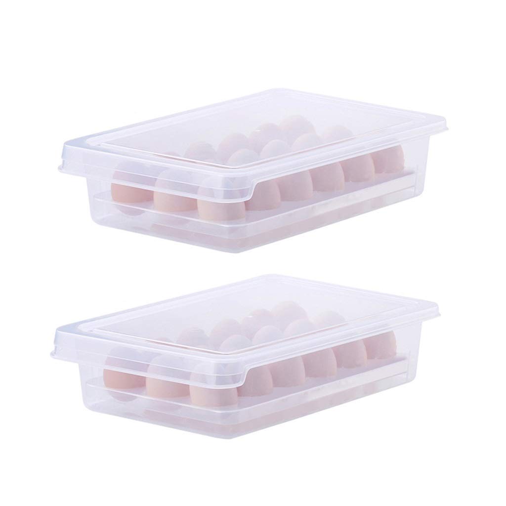 Plateau D'oeufs, Avec Un Couvercle Réfrigérateur Plastique Boîte De Rangement Pour Canard Volaille De Poule Oeuf Protecteur Titulaire (Couleur : Deux paquets)
