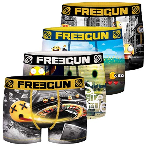  FREEGUN Calecon Boxer Homme Microfibre Emotik ...