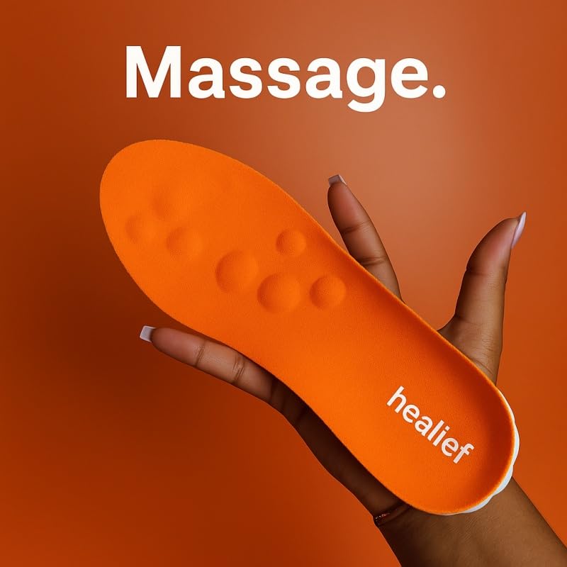 Healief Massagesohlen Atmungsaktive, weiche und stoßdämpfende Einlegesohlen für Herren und Damen, ideal für Sport, Alltag und Arbeitsschuhe