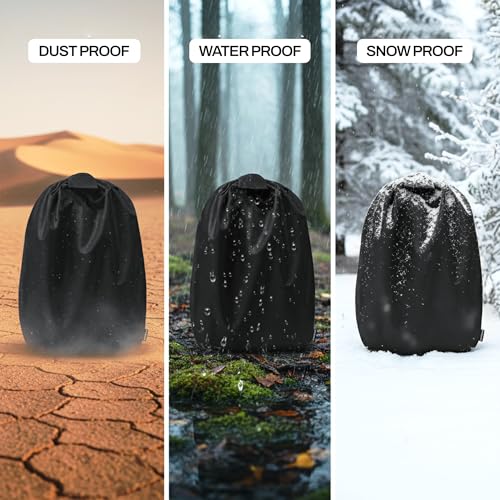 Image of MUTMAIN Full Bag Cover Waterproof rain Cover for Backpack 20L to 50L with Storage Pouch, Drawstring Bag Design, All Side Covered Bags for School, Laptop, Travel and Camera with Shoulder Strap (Black)