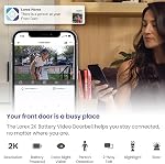 Lorex 2K Wi-Fi Battery-Operated Video Doorbell | Included 32GB MicroSD | Colour & IR Night Vision | Person Detection | 2-Way Talk | Nightlight | Siren | IP65 Weatherproof | White