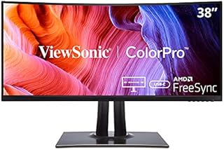 ViewSonic VP3881A 38-Inch IPS WQHD+ Curved Ultrawide Monitor with ColorPro 100% sRGB Rec 709, Eye Care, HDR10 Support, USB C, HDMI, USB, DisplayPort for Professional Home and Office