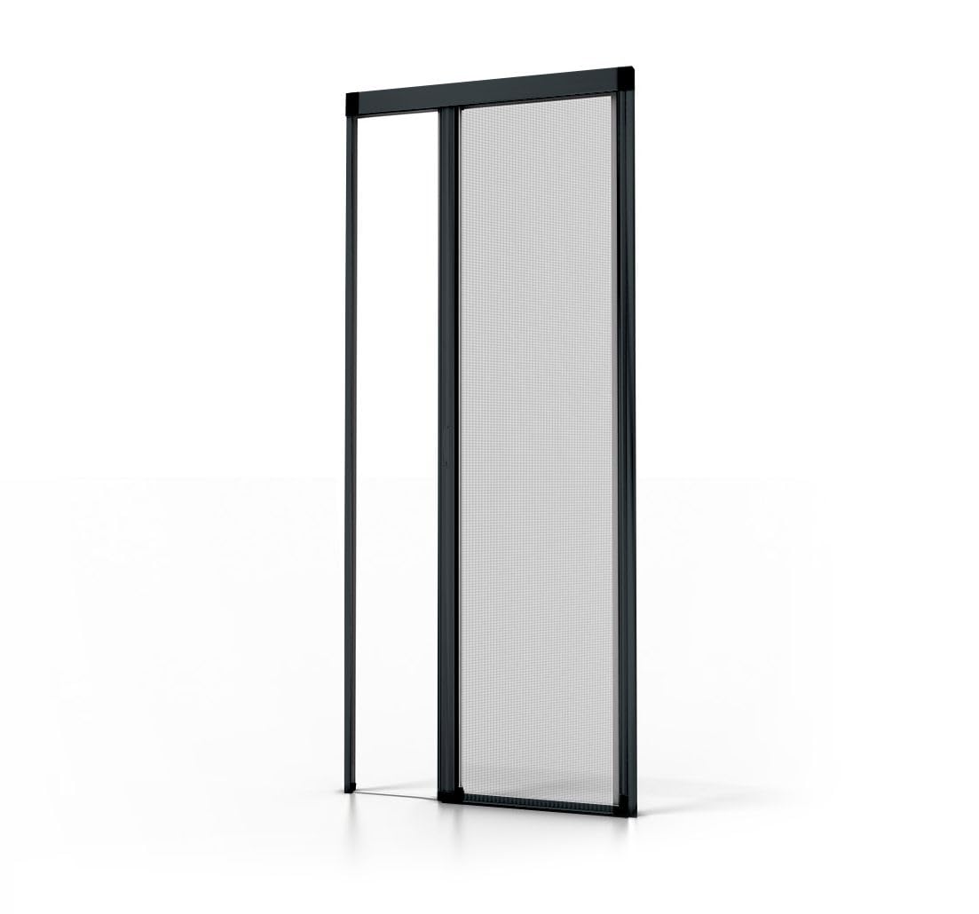 Avosdim - Estor mosquitera para puerta de aluminio de lujo, 230 x 140 cm, recoupable, color gris antracita 7016 texturizado, protección contra insectos ajustable