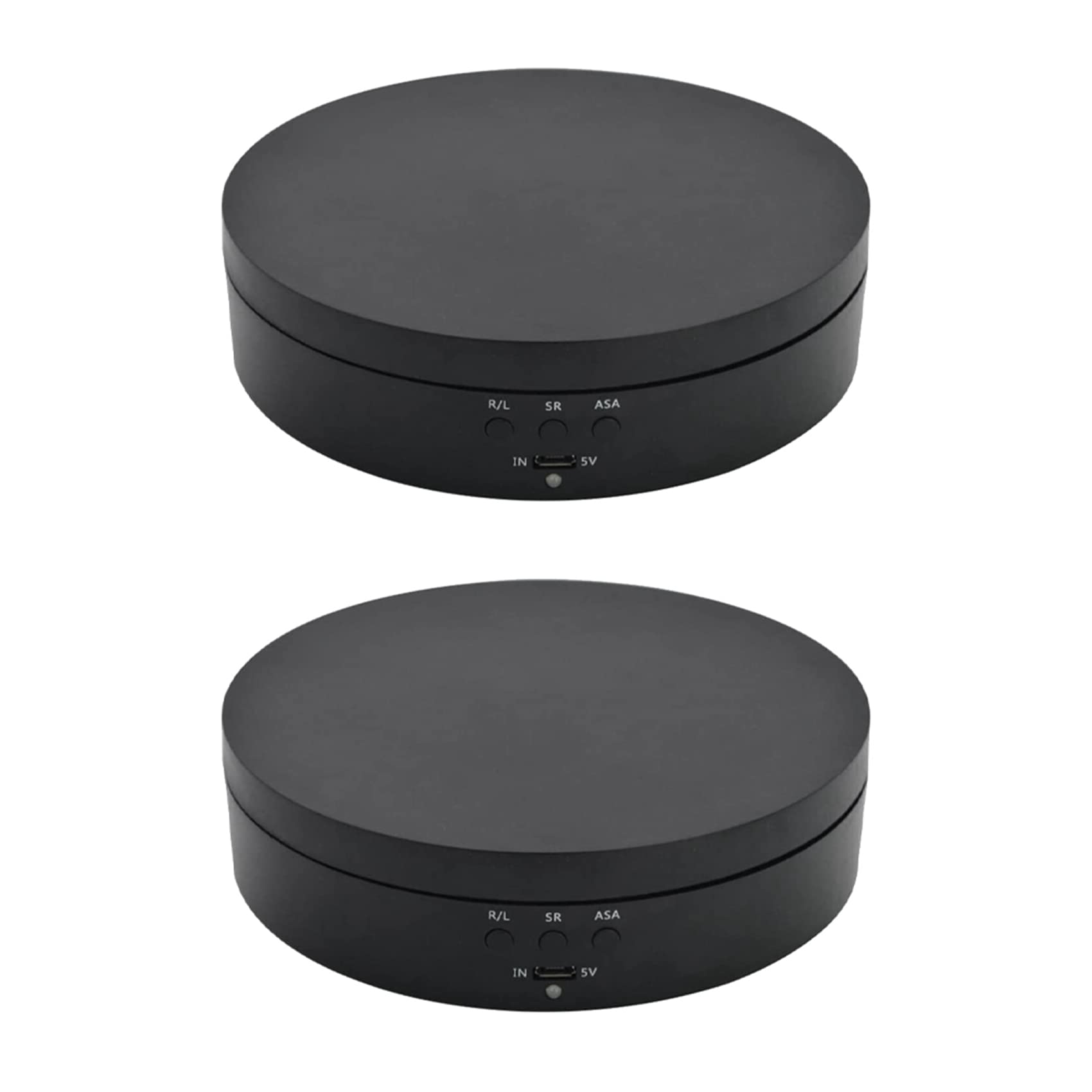 Hndhbfgrt 2X Black Rechargeable Turntable Display Stand, 360 Degree Rotation Speed/Angle Adjustable