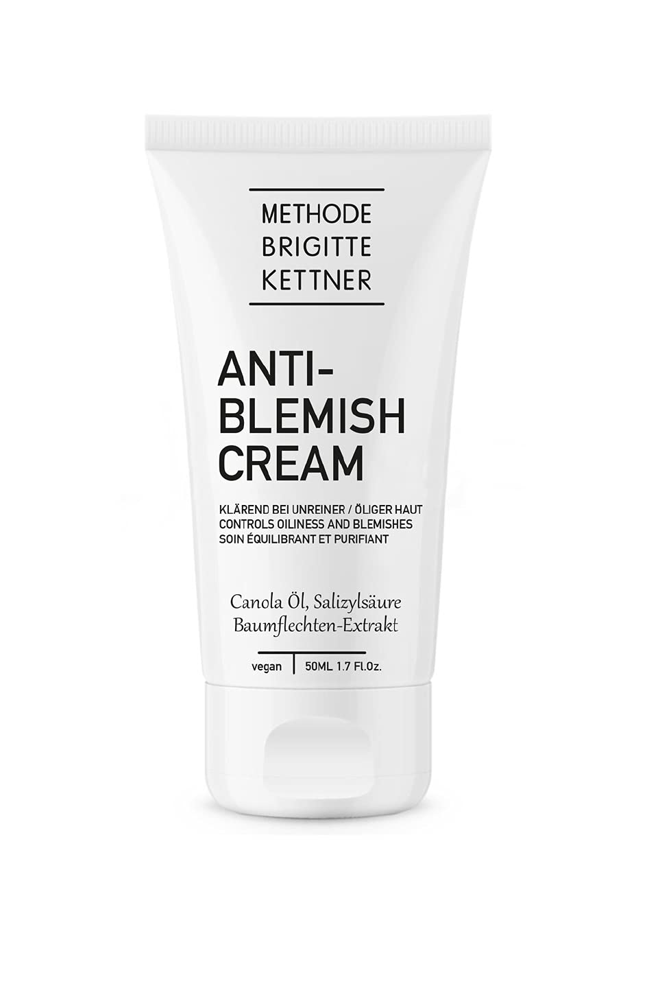 anti-blemish cream 1 x 50ml - reparierende Gesichtspflege für die ölige, großporige und unreine Haut mit Salicylsäure, Baumflechtenextrakt und Vitamin E