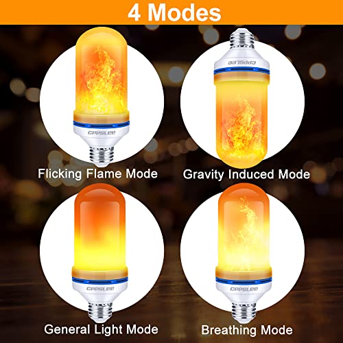 Cppslee Led Flame Light Bulbs, 4 Modes Fire Light Bulbs, E26 Base Flame Bulb, Christmas Party, Indoor And Outdoor Home Decoration (Yellow, 4 Pack) #TOP2