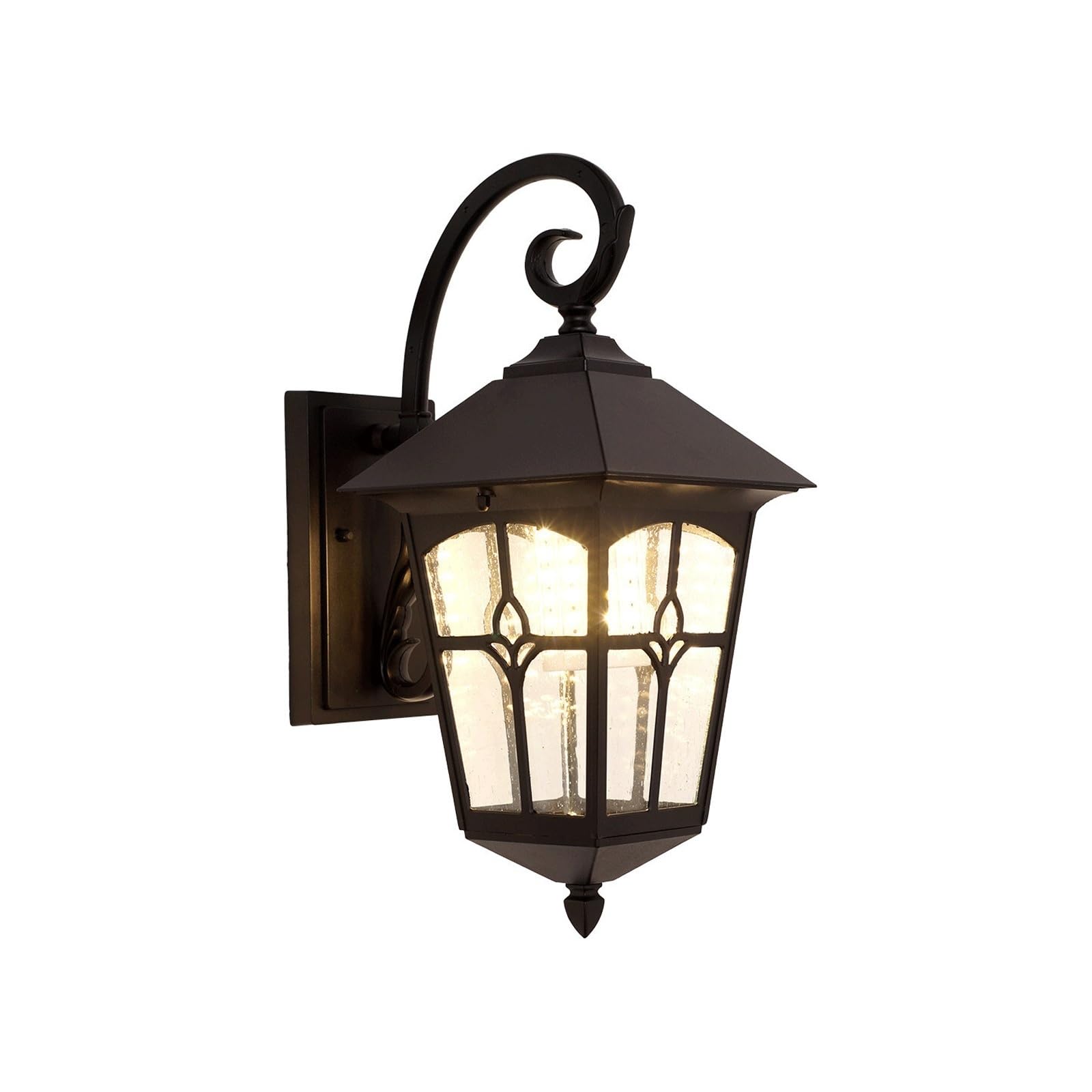 OZBMA Vintage Outdoor Wall Light, Black Aluminum Lamp with Clear Glass, E27 Exterior Sconce, Waterproof Lantern for Porch, Garden, Villa, Patio, Entryway, Facade Cottage