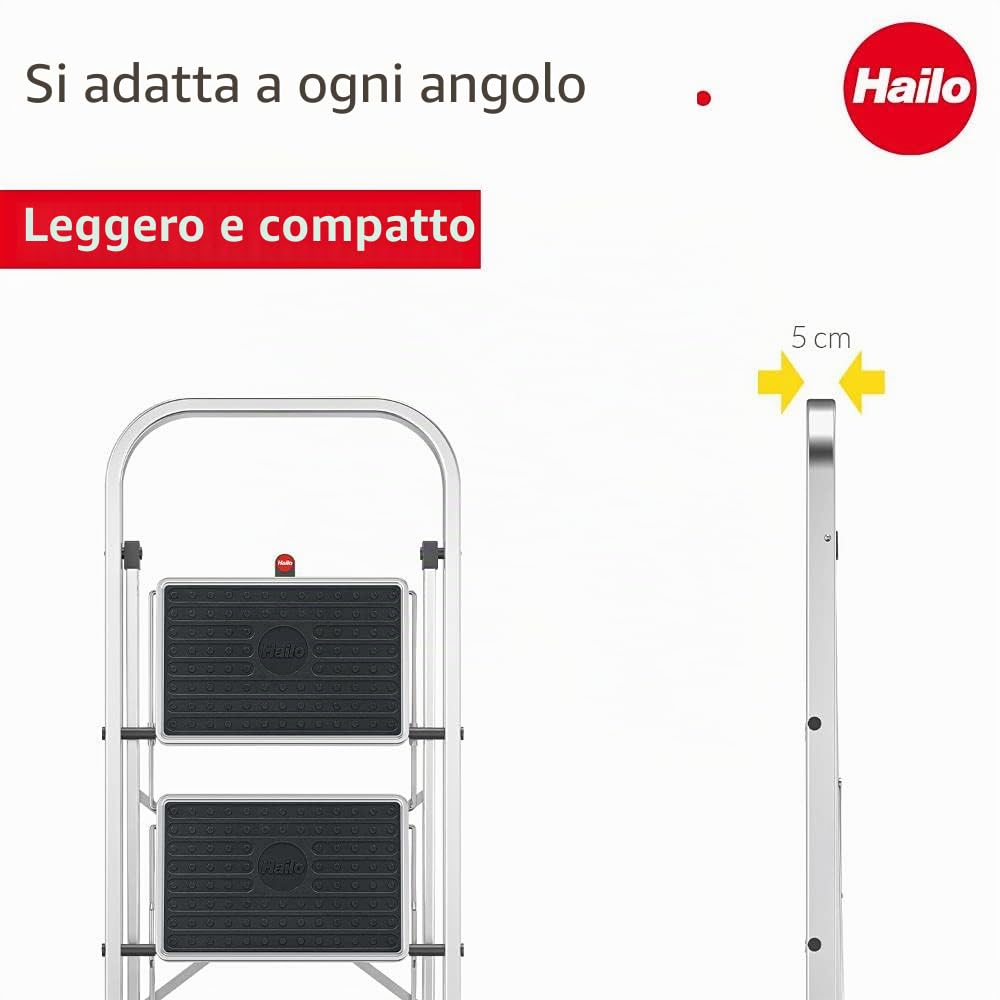 Hailo 4392-801 (L), Alluminio, Silver, 2 Stufen