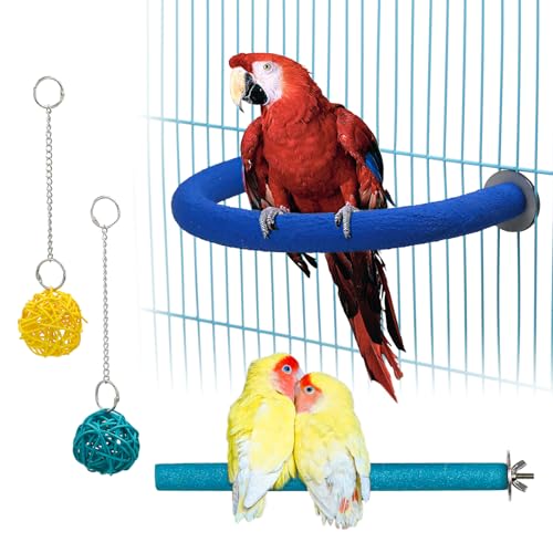 Image of Bird Perch Stand for Cage, Parrot Cage Accessories, Bird Toys U Shaped Stand for Budgies, Small Parakeets, Cockatiels, Conures, Macaws 6 PCS