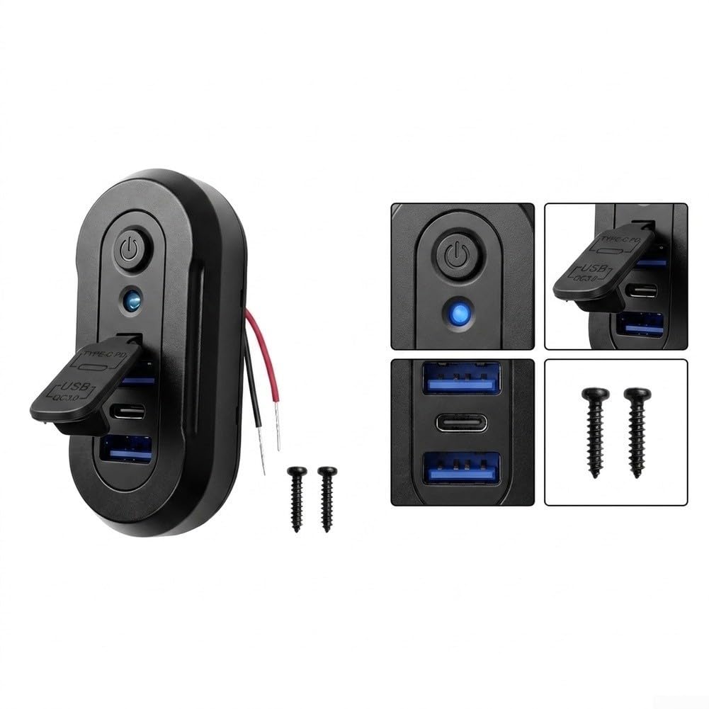 Socket USB Empotrar 72W para carga Rápida Coche Socket USB Empotrar