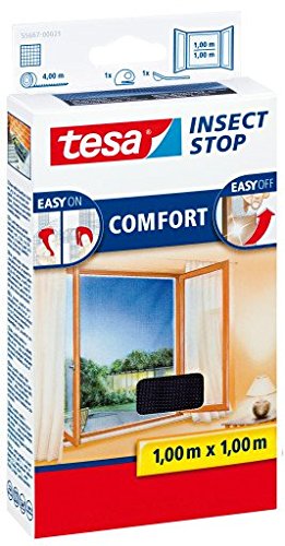 Preisvergleich Produktbild tesa 8 x Fliegengitter Insect Stop für Fenster 1x1m anthrazit