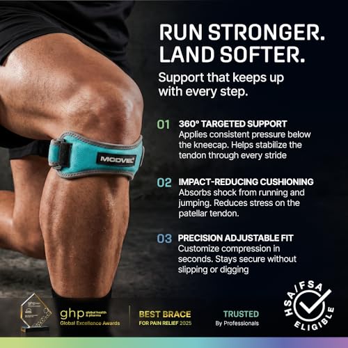 Image of Modvel Knee Strap Patella Tendon Support Brace Band, One Size, 2-Pack | Adjustable patellar tendon support strap reduces pressure on the patella; works as a knee strap, patella band and brace