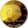 Trump 2017-2020 Gold Coin Set, Velvet Case, 4 Year Collectors Edition, Commemorative Gold Plated Replica Challenge Coin w/Cert. of Authenticity (Velvet 17-20)
