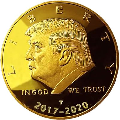 Trump 2017-2020 Gold Coin Set, Velvet Case, 4 Year Collectors Edition, Commemorative Gold Plated Replica Challenge Coin w/Cert. of Authenticity (Velvet 17-20)