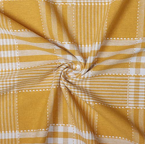Image of AIRWILL, 200GSM Handloom Cotton Double Bedsheet with 2 Pillow Covers (Track Dobby Yellow)