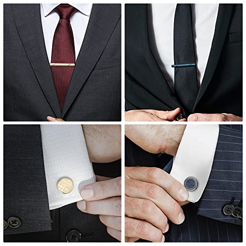 Set de 12 Mancuernillas y Pisacorbatas para Hombre miniatura 5