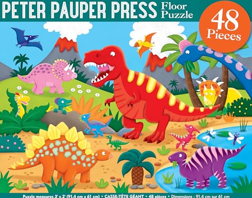 Dinosaurs Kids' Floor Puzzle (48 Pieces) (36 inches wide x 24 inches high) Puzzle – Jan. 1 2020 - Image 3