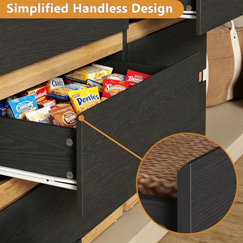 Image of 24 inch Wide Modern Large Nightstand, 3-Drawer Wooden Bedside Table