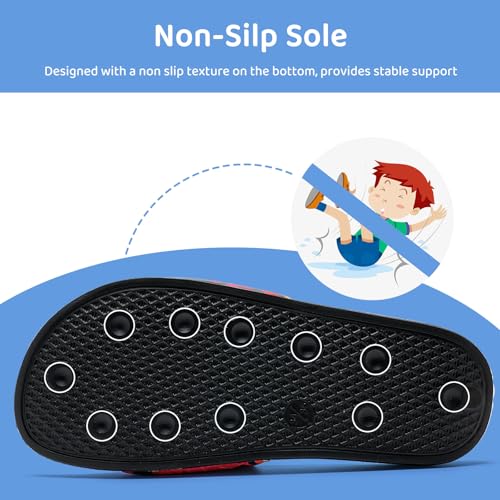 WateLves Kids Slide Sandals Boys Comfortable Slip-On Sandals Youth Big Kids Summer Slippers for Beach Pool Shower Little/Big Kid2