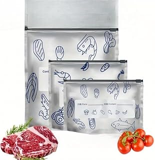 30 Pcs Reusable Aluminum Foil Fridge Storage Bags - 3 Sizes Zipper Sealed Bags for Fruit/Vegetable/Meat/Grain/Nuts/Snacks, Kitchen Organizer Accessory