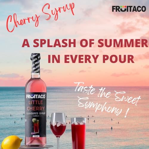 Image of Fruitaco Cherry Syrup: Perfect Mixer For Enhancing Mocktails & Cocktails, Drinks, And Mojitos At Parties, Conveniently Packaged In A 750Ml Bottle For All Your Mixing Needs