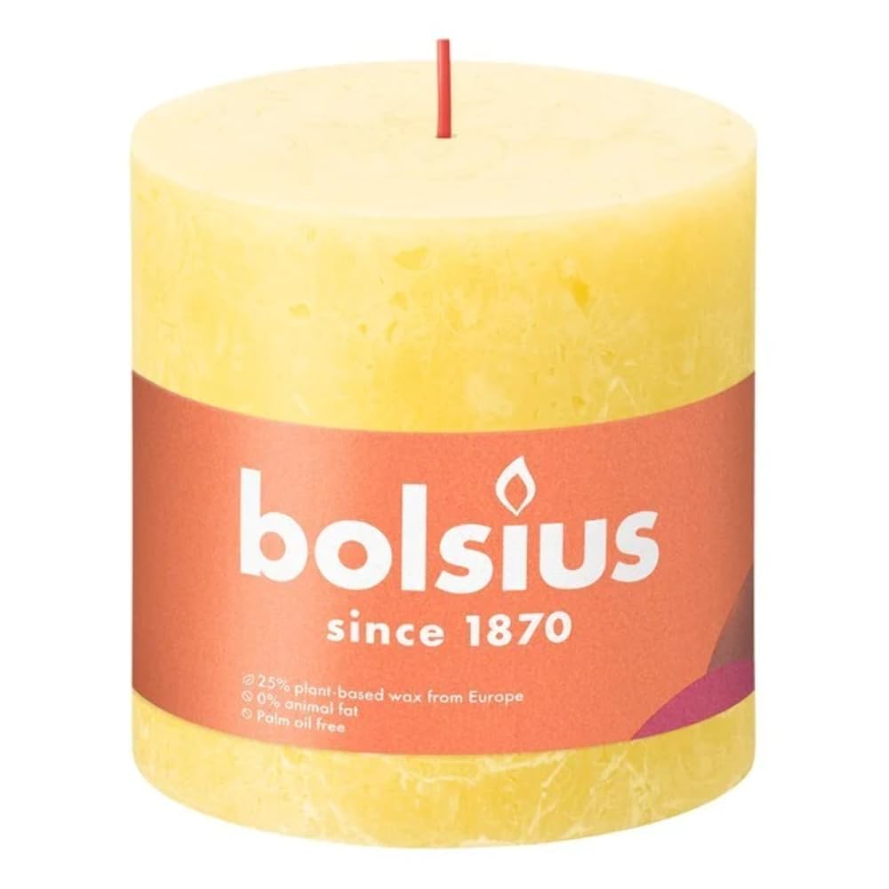 Bolsius Rustic Sunny Yellow Pillar Candle 10 cm Diameter 10 cm