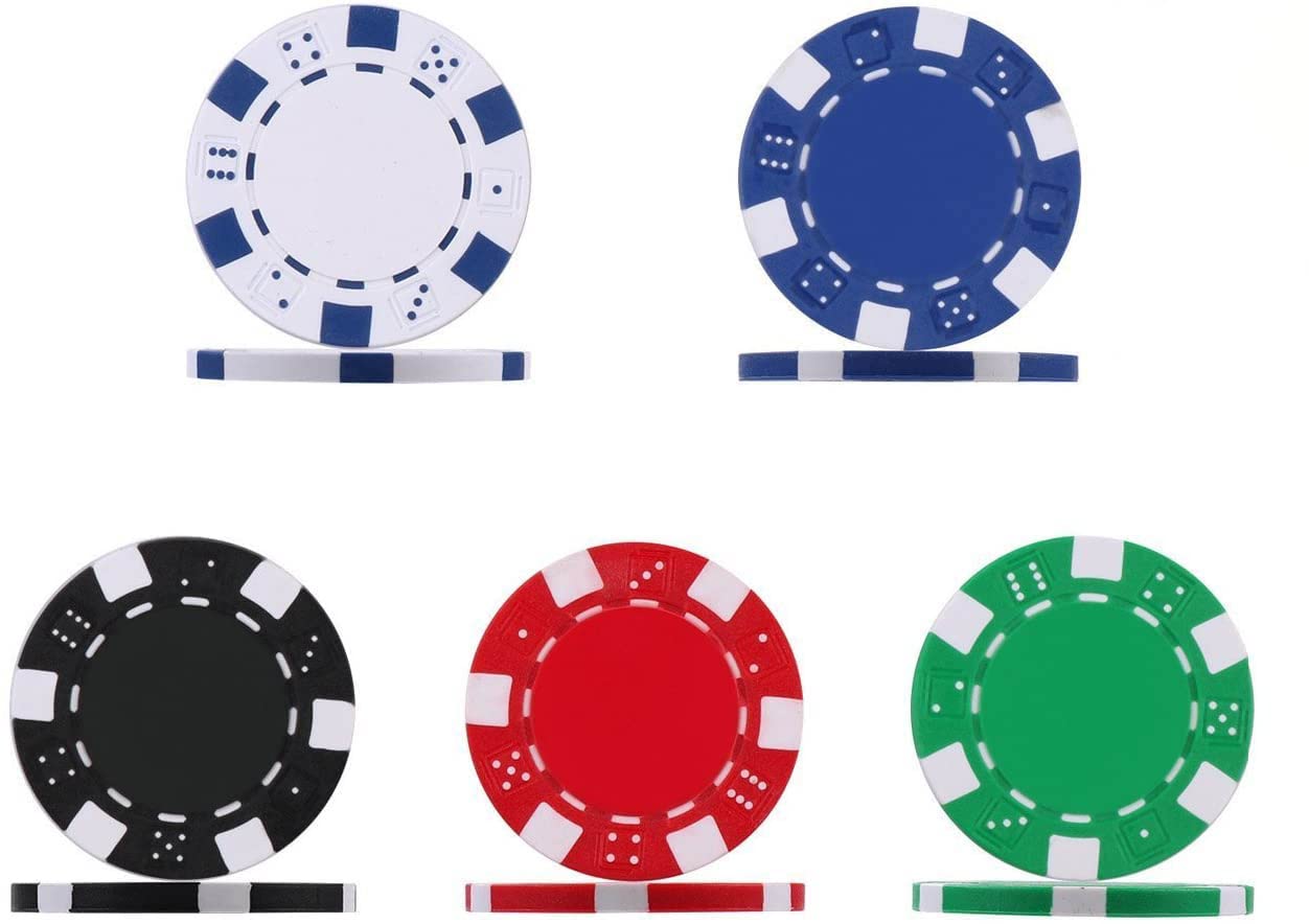 various-Juego de 300 Piezas en Caja de Aluminio con fichas de póquer de 11,5 g, 2 Barajas de Cartas de Juego de Distribuidor de Botones Ciegos Grandes y pequeños y 5 Dados
