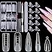 MELLIEX 120 Pezzi Unghie Finte Nail System Dual Nail Form, 5 Stili Acrilico...