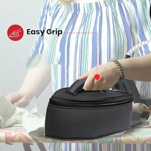 Image of Travel Electric Dry Iron's Heat Resistant Storage Bag | Lightweight Portable Clothes Press Iron for Home, Office, Hostel & Business Trips | Fast Heating Garment Care