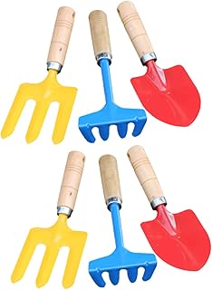 Totority 2 Sets Children's Gardening Set Kids Rake Weeding Shovel Kids Shovel Toy Kids Tools Metal Pooper Scooper Metal Spatula Colorful Shovel Flower Shovel Toy Shovel Rake Toys Wood Metal