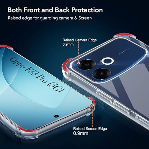 Image of Jkobi Shockproof Crystal-Clear Back Cover for Oppo F33 Pro 5G (Anti Yellow Case | Drop & Camera Protection | Hard Polycarbonate)