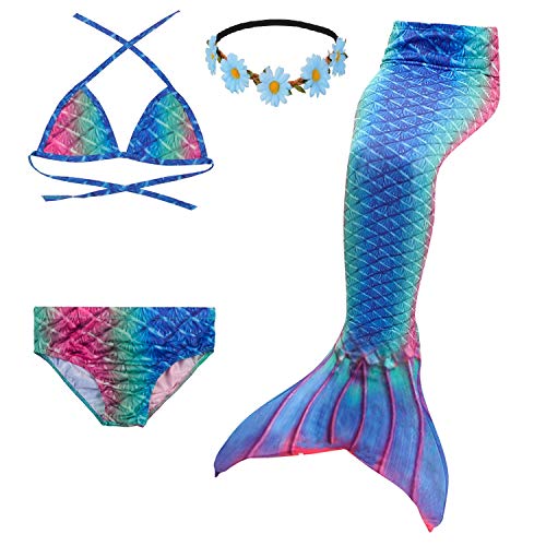2019 New Girls Swimsuit Mermaid Tails for Swimming Princess Bikini Bathing Suit Set