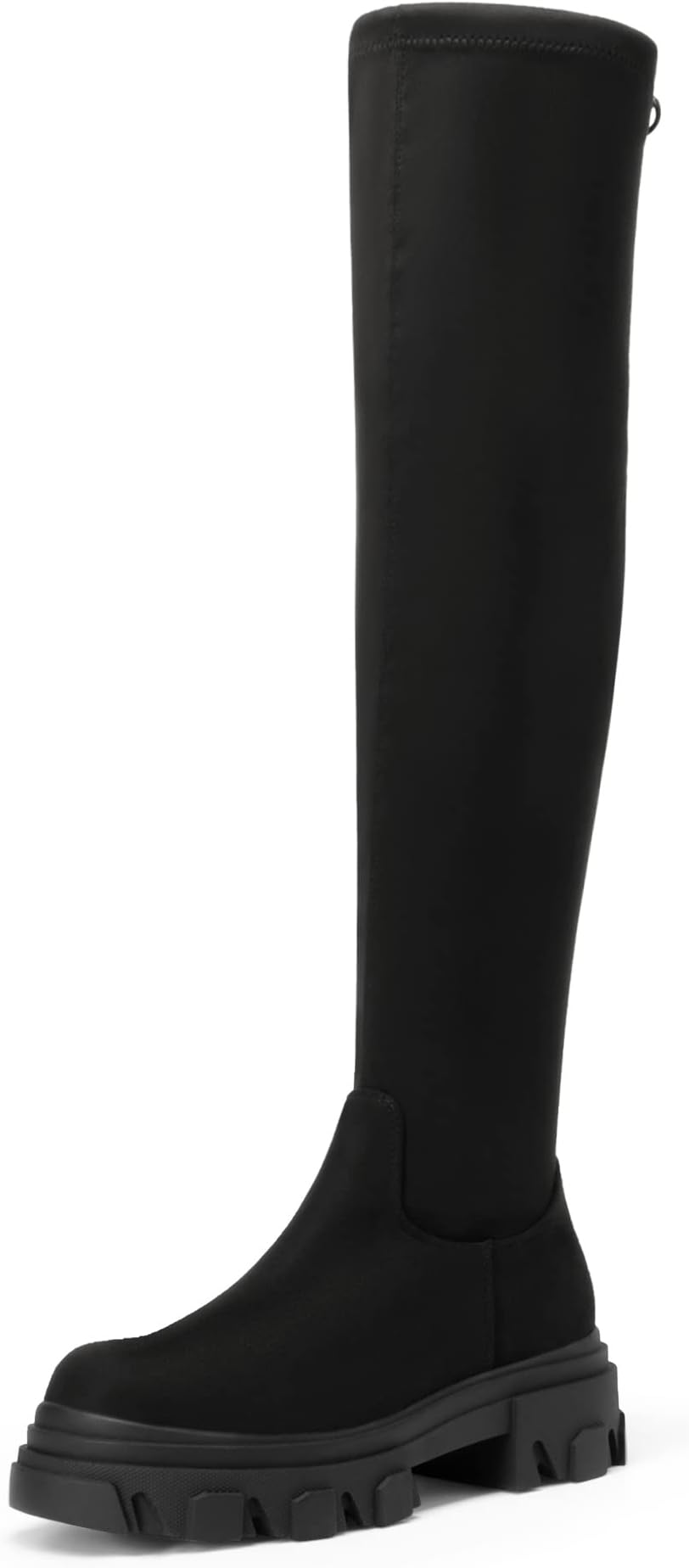 Women's Over The Knee Platform Thigh High Boots Long Stretch Soft Chunky Lug Sole Fall Boots