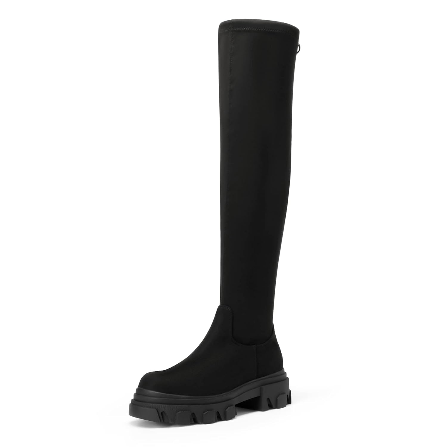 DREAM PAIRS Womens Over The Knee Platform Thigh High Boots Long Stretch Soft Chunky Lug Sole Fall Boots