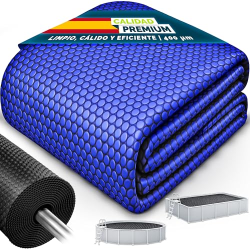 tillvex® Lona Solar para Piscina de 400 µm, Rectangular, 800 x 400 cm, lámina Solar térmica, se Puede Cortar, Cubierta Solar, Cubierta Solar para Piscina para Calentar el Agua