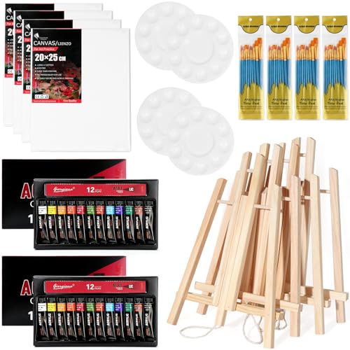 Sip and Paint Kit for Adults Painting Kits for Adults Painting Kit with Easel Canvas Boards and Brushes Art Supplies for Kids Ages 8-12 and Adults Beginner Art Set