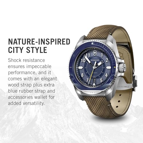 Victorinox Wood Journey 1884, Automatic Swiss Made Men's Analog Watch, Blue Dial, 43 Mm, Water Resistant Up To 200 M, Sellita Sw 200-1 Movement, Wrist Watch For... - Image 3