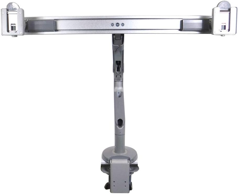 Humanscale M8 Dual Monitor Arm with Crossbar with Integrated Clamp Mount M8CW1C Aluminum White