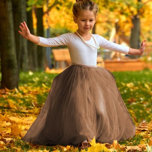 Image of Mocha Mousse Tulle Fabric Rolls 54 Inch by 10 Yards Fabric Tulle Bolt for Wedding Christmas Decorations Gift Wrapping DIY Tutu Baby Shower Table Skirt Birthday Party Craft Supplies