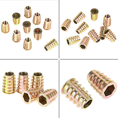 Liebewh LIEBEWH1MG8H7W45Y 50Pcs Furniture Threaded Insert Nuts Zinc Alloy Hex Drive Head Nut thumb #4