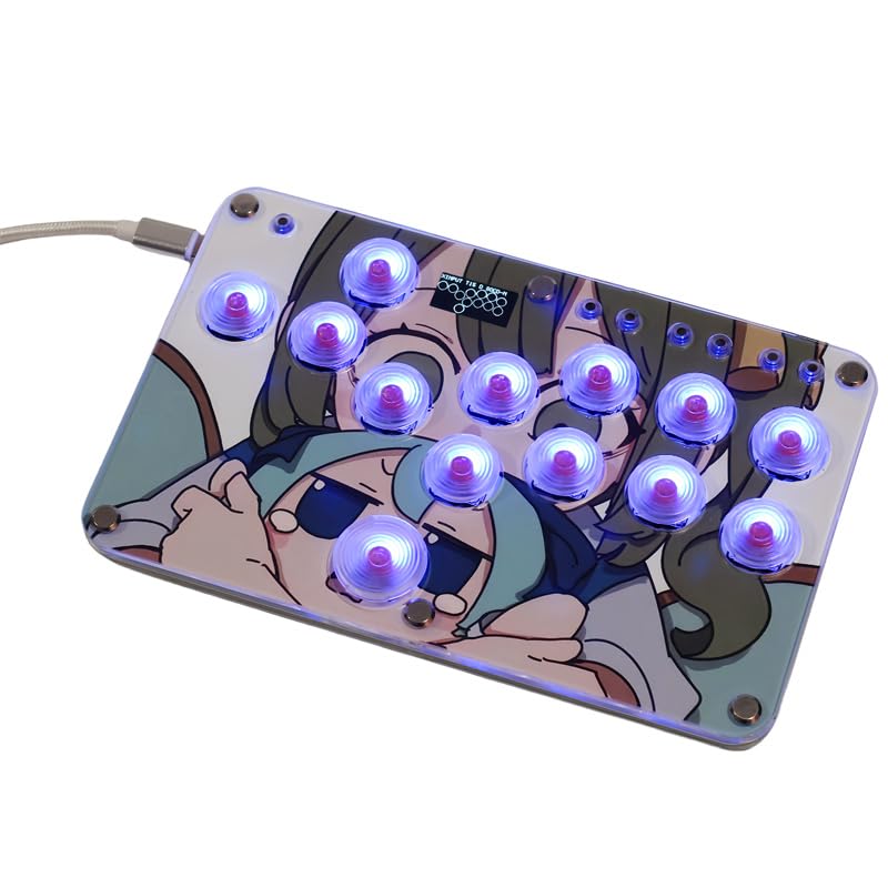 XIAO SHI MIN STORY Mini Arcade Stick 13 Keys All-Buttons Gaming Controller, Arcade Controller Street Fight for PC/Ps3/Ps4/Switch/Steam Game Keyboard-Supports Hot Swap & SOCD, Gamepad No Delay