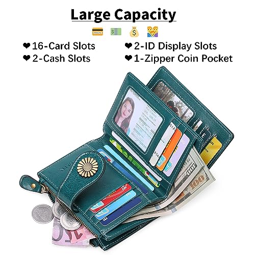 Sendefn 5215-KQL Small Womens Wallet Leather Bifold Card Holder Rfid Blocking thumb #6
