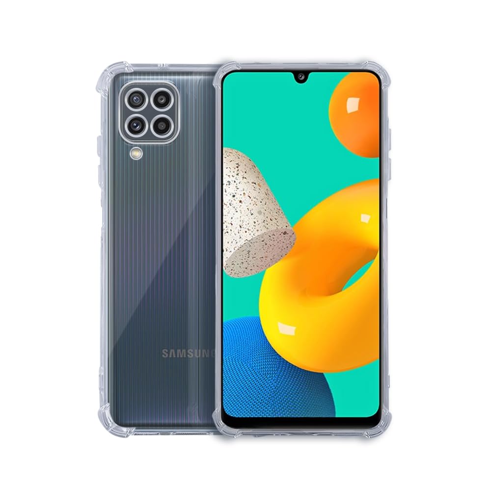 7SEVEN® Back Cover for Samsung Galaxy M32 4G Transparent Mobile Back Case Shock Proof Design Camera Edges Protection Crystal Clear Phone Case Silicon Soft TPU and Flexible Bumper Phone Cover