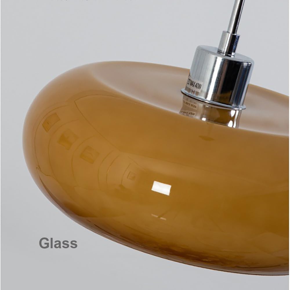 Deckenleuchte Deckenlampe Deckenlicht aus Nordischem Glas, Vintage Orange Runde Halbeingebaute Deckenleuchte für Flur Esszimmer Schlafzimmer Café(Silver)