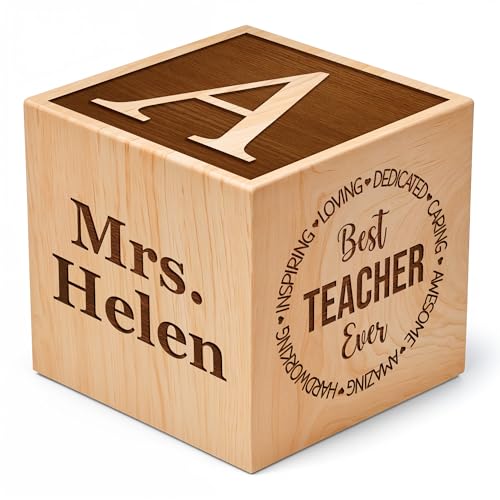 Personalized Cube for Teacher Appreciation Gifts for Women, Men with