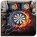 Produktbild Bettwäsche-Bettbezug 3-teiliges Set, 3D Flamme Dart Board Print Bettbezug, Super Weich Gemütlich Gedruckt Moderne Trösterbezug (1 Bettbezug, 2 Kissenbezüge) (Size : UKSingle)