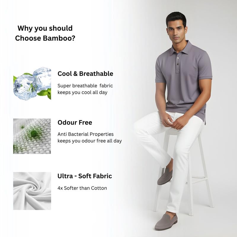 Image of Interwove Bamboo Knitted Polo T-Shirt