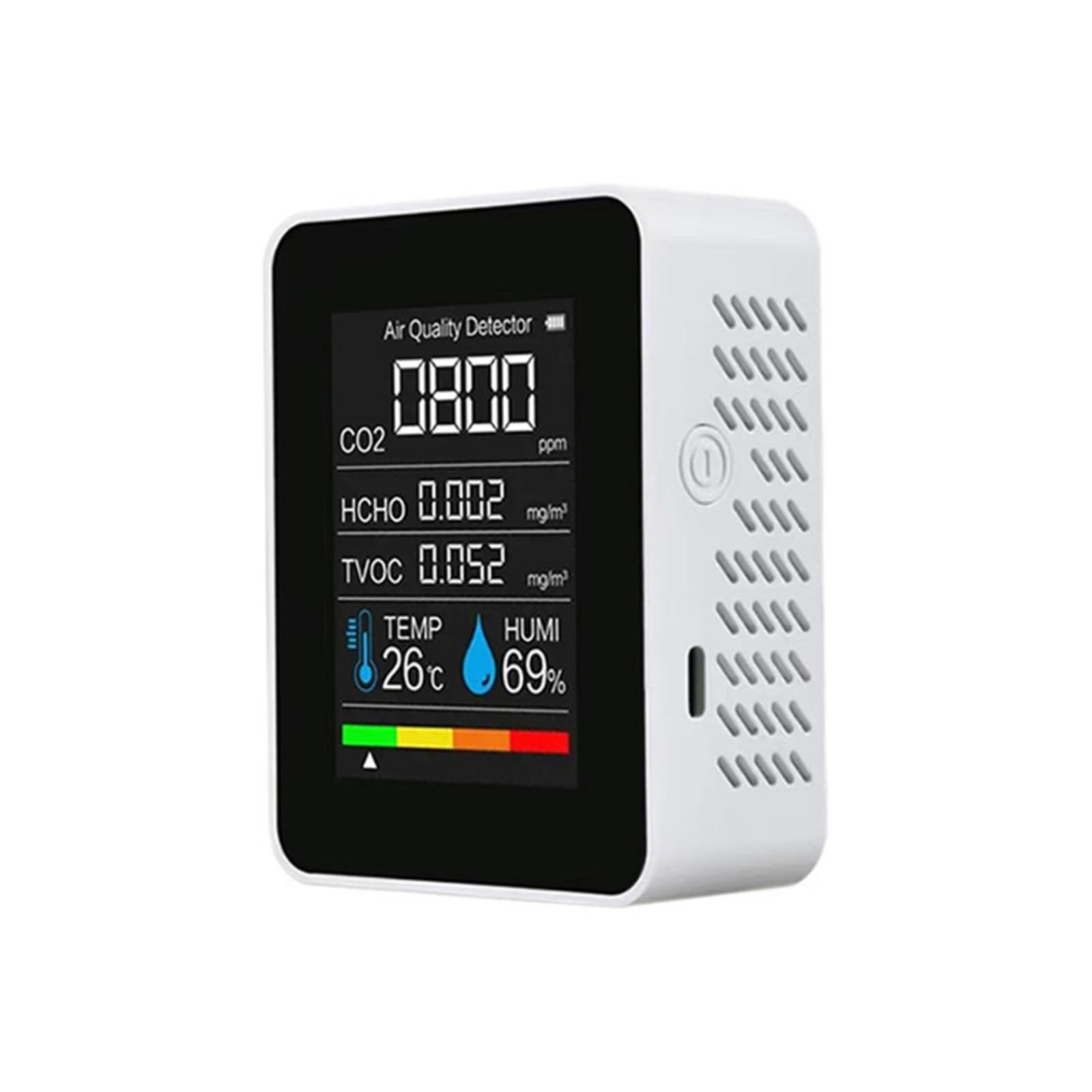 Fromceo Mt05 White Air Analyzers Multifunction Monitor Detecting Co2 Formaldehyde Tvoc Temperature And Humidity Transportable Transducer